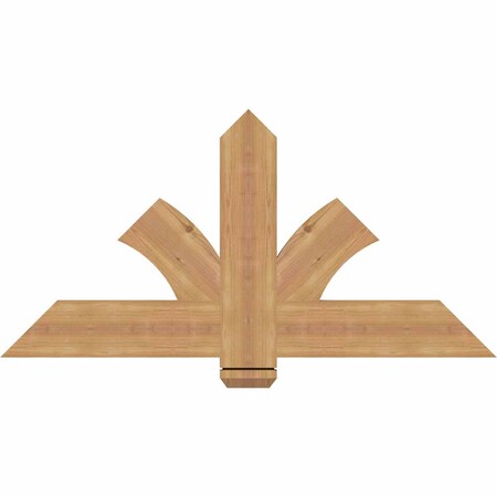 Ekena Millwork Redmond Smooth Timber Gable Bracket, Western Red Cedar, 48"W x 24"H x 1 1/2"D x 5 1/2"F, 12/12 Pitch GBW048X24X0206RED00SWR